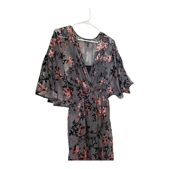 ModCloth Dramatic Depths Velvet Dress cherry blossom print size medium - Picture 3 of 11
